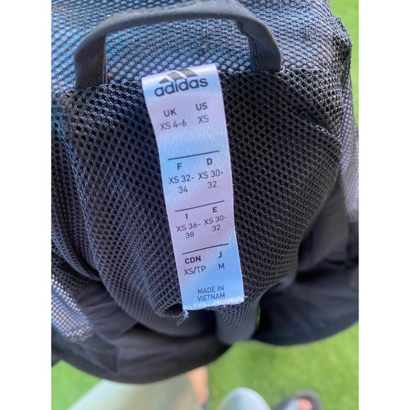 Adidas Hooded Jacket Women's XS Black Three Stripe Full Zip Aeroready - Picture 3 of 3